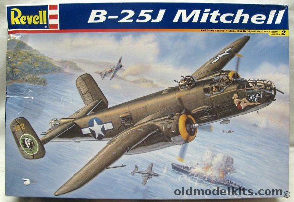 Revell 1/48 North American B-25J Mitchell - 'Jaunty Jo' 498th BS Biak Island New Guinea May 1945 / 'Finito Benito Next Hirohito' 12th Air Force Corsica 1944 - (ex-Monogram), 85-5512 plastic model kit